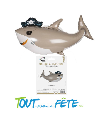 Ballon aluminium requin pirate 81 cm
