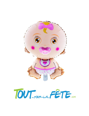 Ballon aluminium bébé rose 45x68 cm