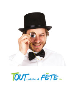 Monocle avec chaîne en métal or