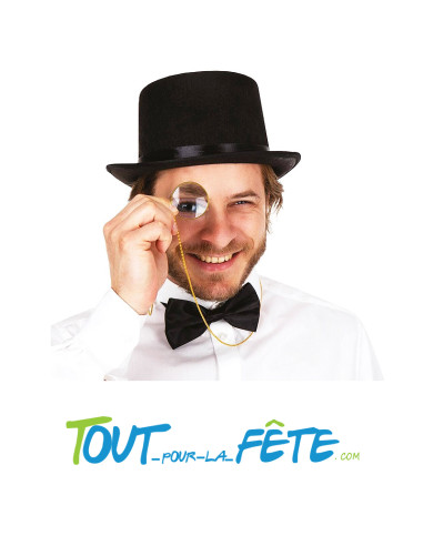 Monocle avec chaîne en métal or