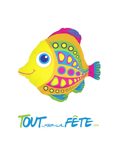 Ballon aluminium Poisson coloré 56cm