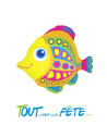 Ballon aluminium Poisson coloré 56cm