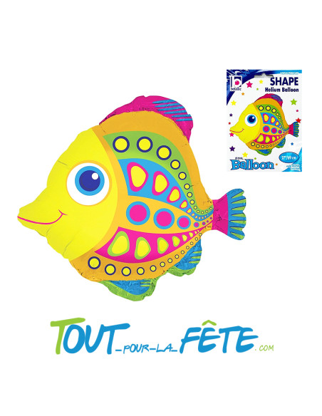 Ballon aluminium Poisson coloré 56cm