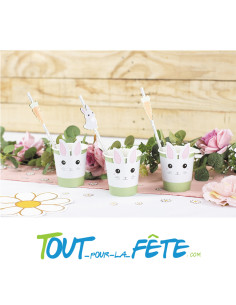 8 déco pour verres petit lapin pour Pâques 2