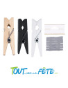 Lot de 12 pinces en bois 3.5cm ( plusieurs coloris )