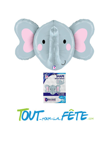 Ballon aluminium Eléphant 3D 86cm
