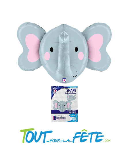 Ballon aluminium Eléphant 3D 86cm