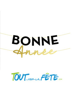 Guirlande lettres bonne année or et noir 2m