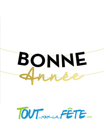 Guirlande lettres bonne année or et noir 2m