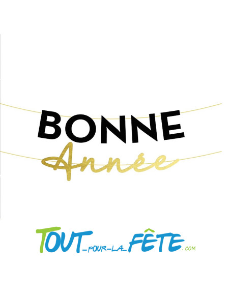 Guirlande lettres bonne année or et noir 2m