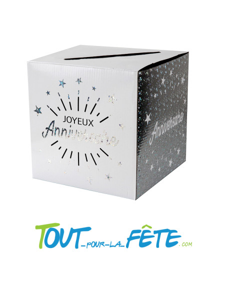 Urne étincelante joyeux anniversaire ( plusieurs coloris dispo )