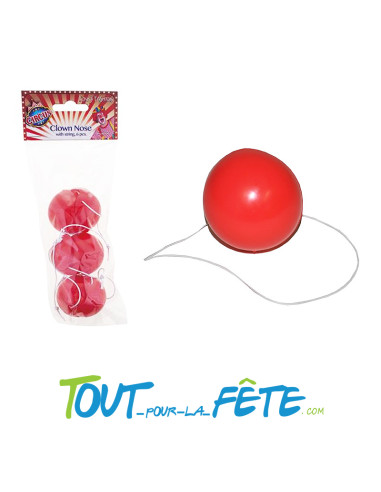 Lot de 6 Nez Rouge de Clown