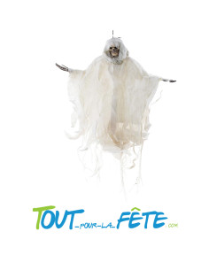 Décoration suspendue fantôme tête de mort blanc 60cm 2