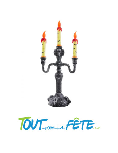 Chandelier lumineux motifs ossements 40 cm