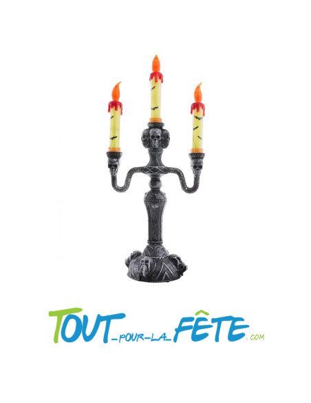 Chandelier lumineux motifs ossements 40 cm