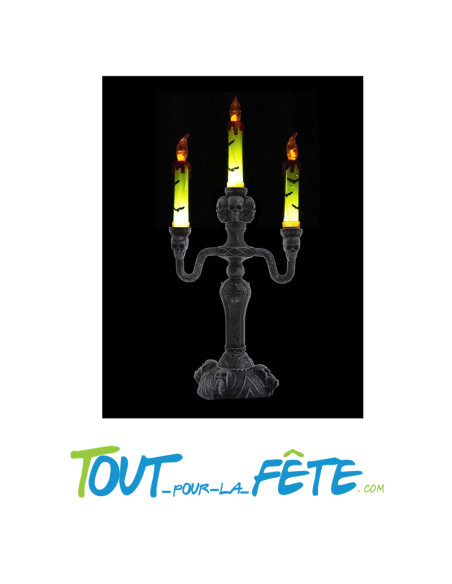 Chandelier lumineux motifs ossements 40 cm