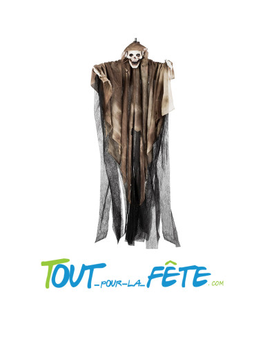 Décoration suspendue fantôme tête de mort 65cm