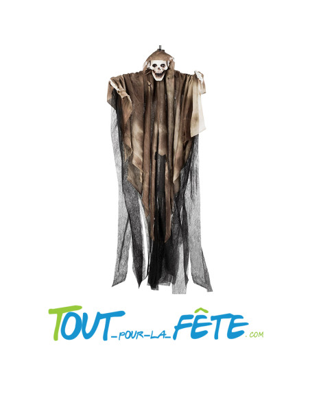 Décoration suspendue fantôme tête de mort 65cm
