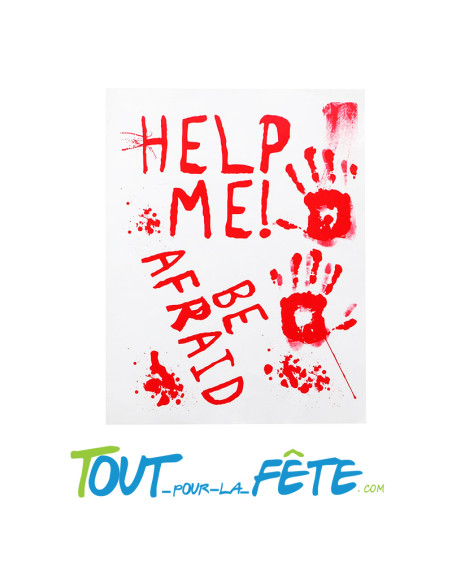 Planche d'autocollant halloween "help me" 42 x 19cm