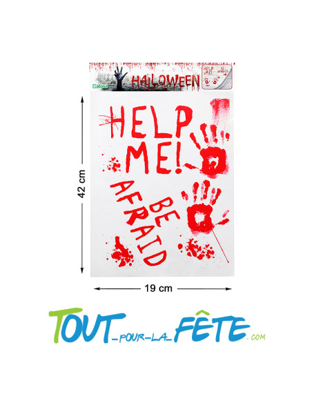 Planche d'autocollant halloween "help me" 42 x 19cm
