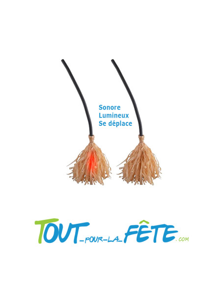 Balais de sorcière animé, sonore, lumineux dansant