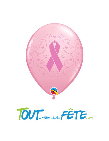 Sachet de 6 ballons en latex rose avec noeud...