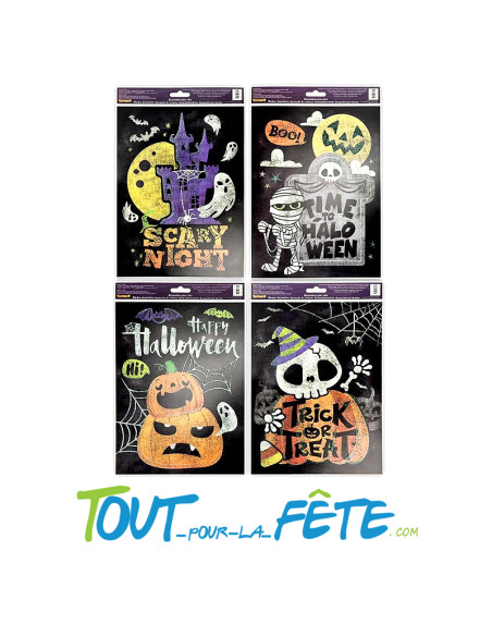 Vitrophanie Glitter halloween planche 27 X 19.5 CM