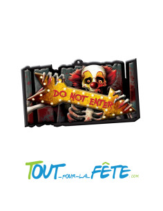 Panneau clown "Do not enter" 44x25 cm 2