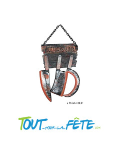 Décoration murale outils de boucher 75 cm