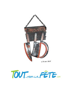 Décoration murale outils de boucher 75 cm 2