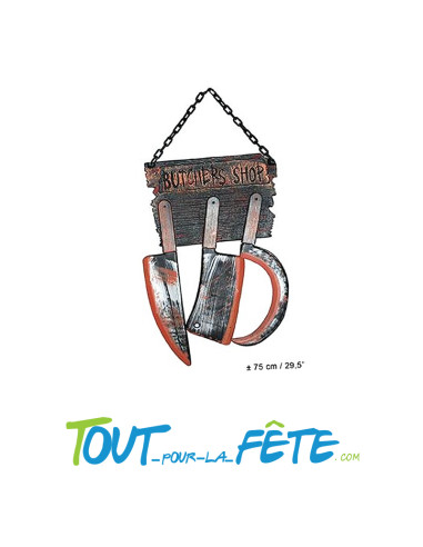 Décoration murale outils de boucher 75 cm