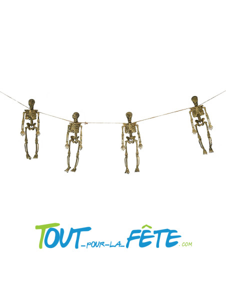 Guirlande de 4 squelettes 1.20m