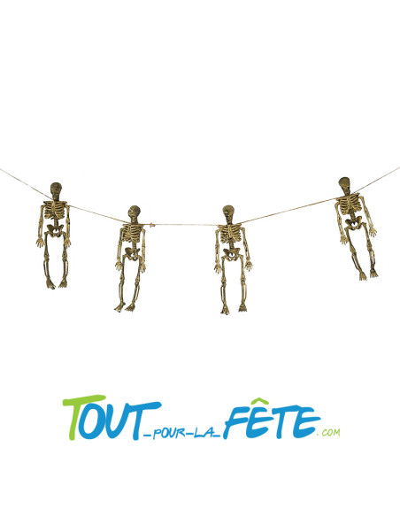 Guirlande de 4 squelettes 1.20m