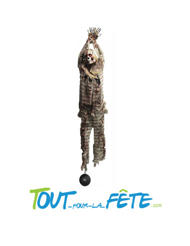 Squelette prisonnier a suspendre lumineux 210 cm