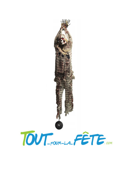 Squelette prisonnier a suspendre lumineux 210 cm