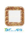 Lot de 10 assiettes bonne année disco or 23 cm