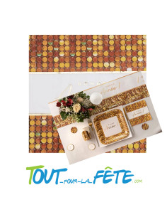 Lot de 10 serviettes bonne année disco or 33 cm 2