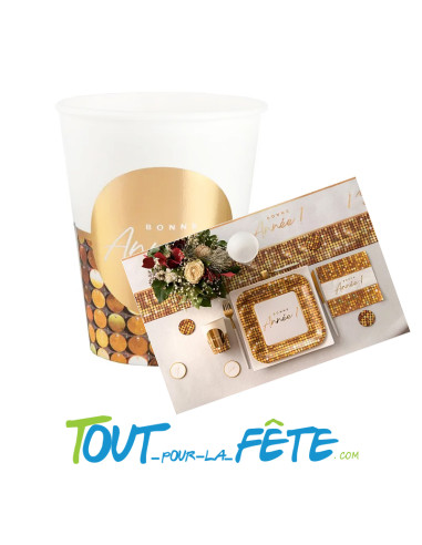 Lot de 10 gobelets bonne année disco or 27 cl