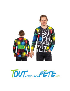T-shirt de Noel taille adulte mixte L/XL "C'est pas versailles ici"