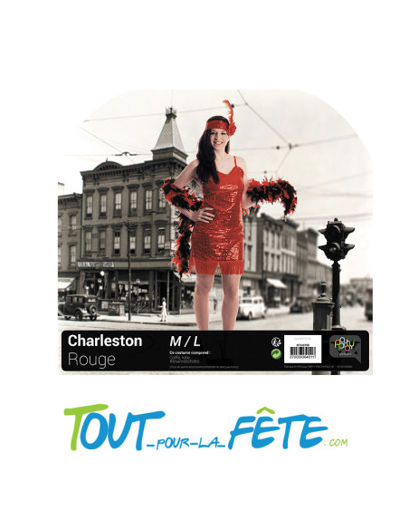 Déguisement de Charleston Rouge Adulte Taille M/L