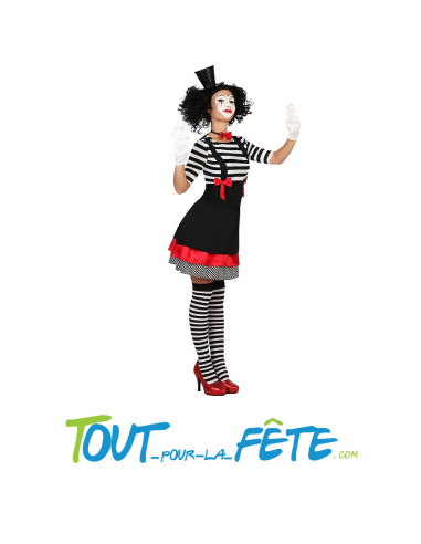 Déguisement mime adulte femme. contenu: robe et...
