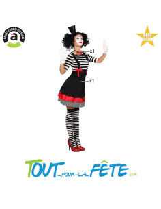 Déguisement mime adulte femme. contenu: robe et noeud... 2