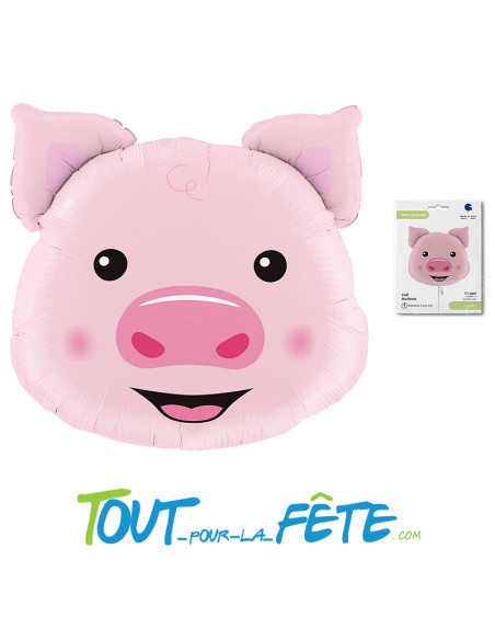 Ballon aluminium tête  de cochon 76 cm