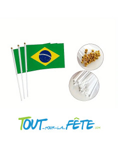 10 drapeaux sur tige Brésil 9.5x16 cm 2