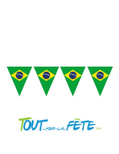 Guirlande 10 fanions brésil 5 mètres