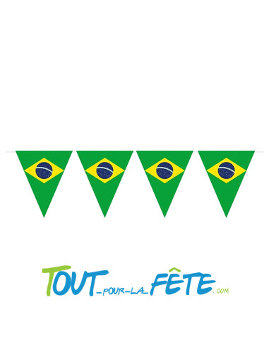 Guirlande 10 fanions brésil 5 mètres