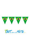 Guirlande 10 fanions brésil 5 mètres