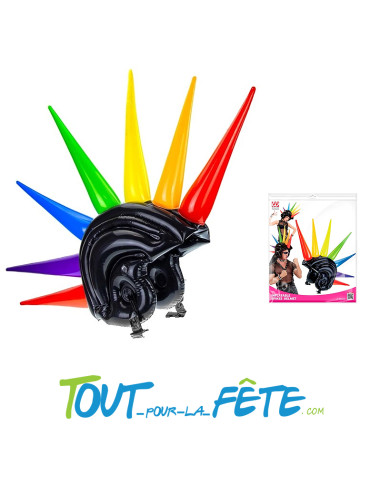 Casque gonflable a pics multicolore