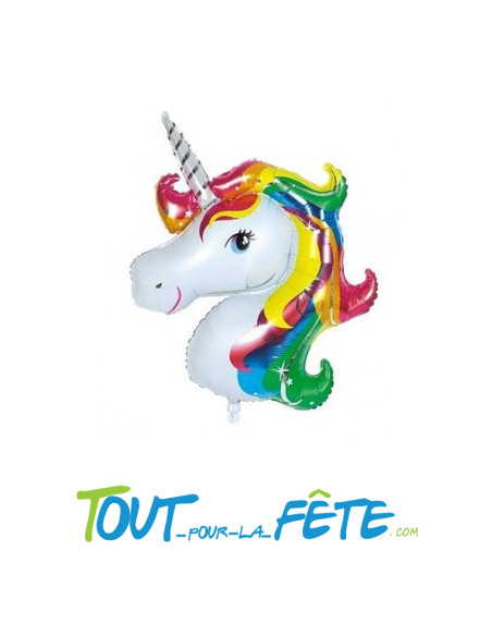 Ballon aluminium forme Licorne 108x 125 cm