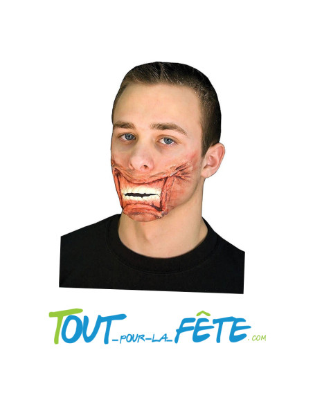 Effet bouche agrafé avec colle adhésif